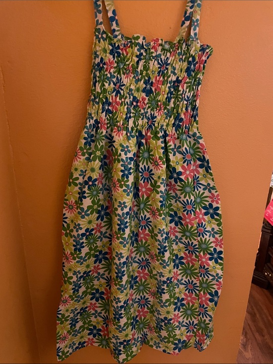 Active USA Dresses & Skirts - Active USA Floral Smocked Midi Dress - Blue, Green, Pink